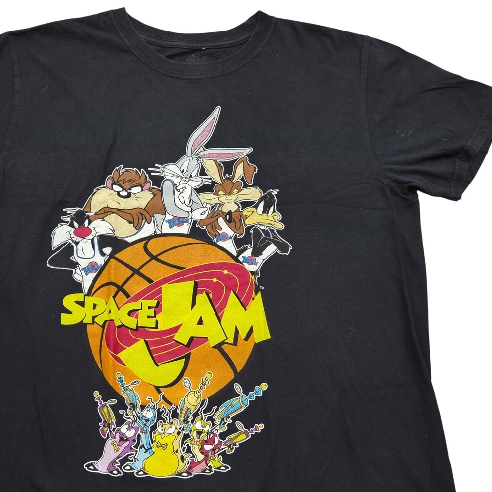 Space Jam Tune Squad Graphic T-Shirt Black Mens‎ Large